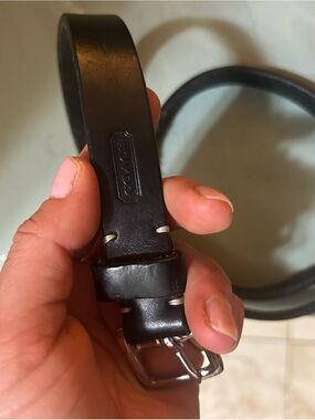 Coach Black Leather Women's Belt with Polished Buckle